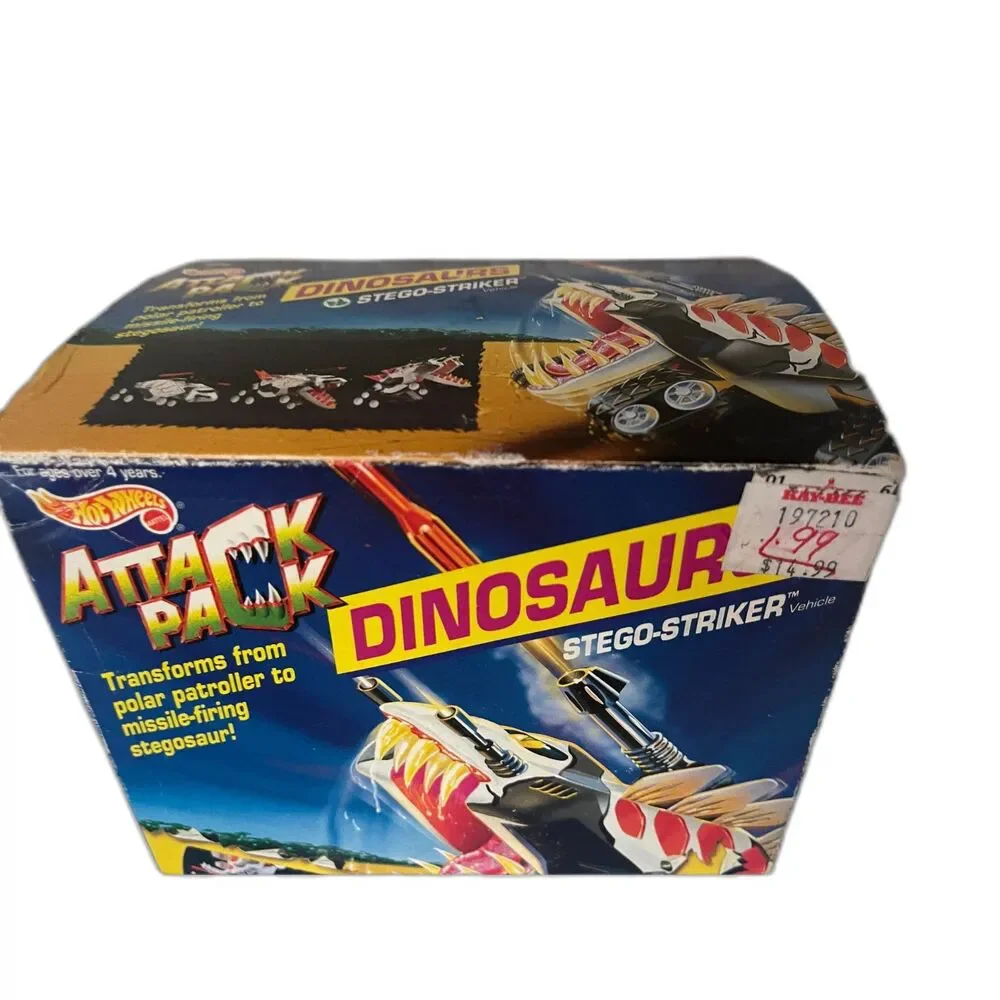 1993 Hot Wheels Attack Pack Dinosaurs Stego Striker Sealed MIB NOS Unopened MT